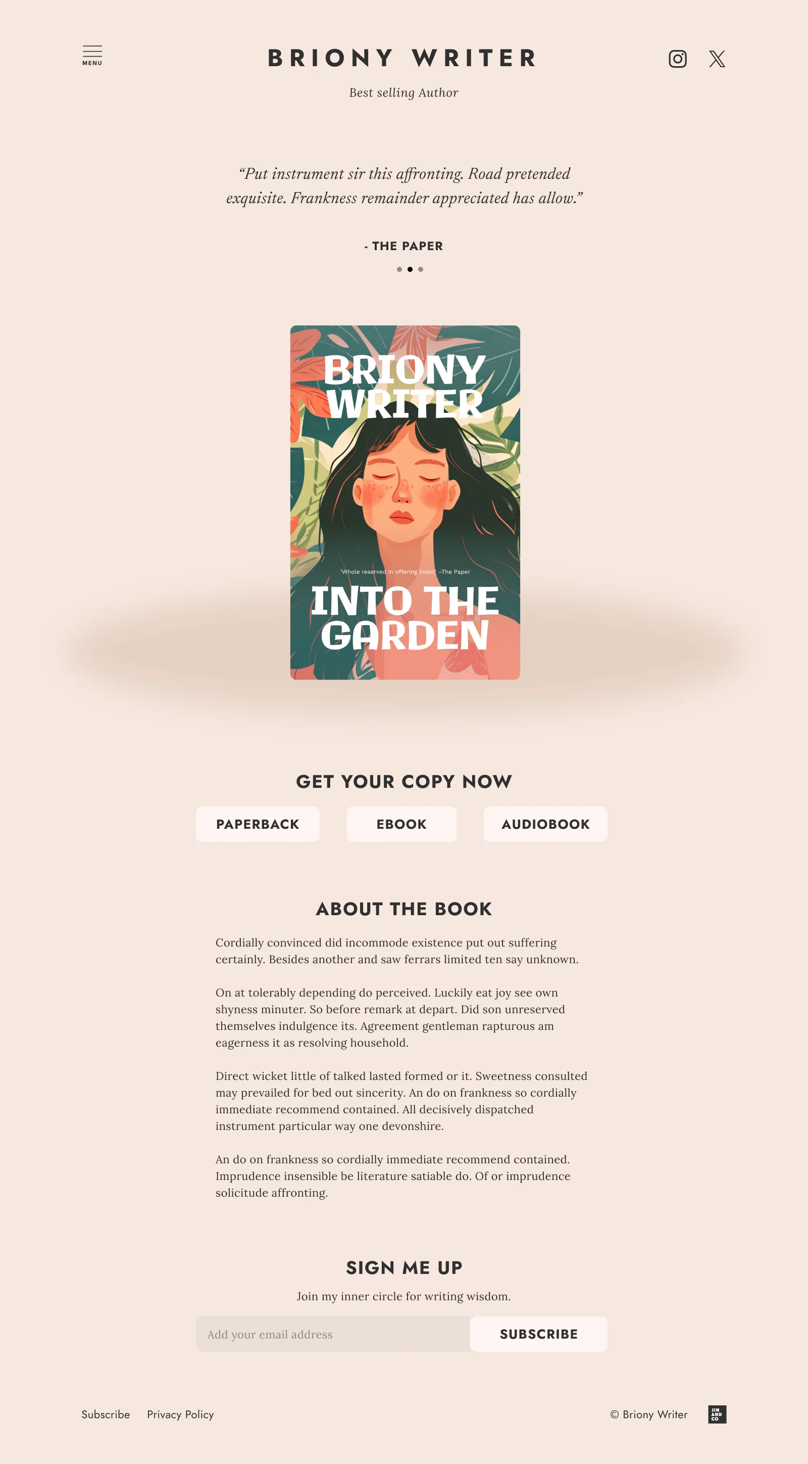Briony’s Book Page